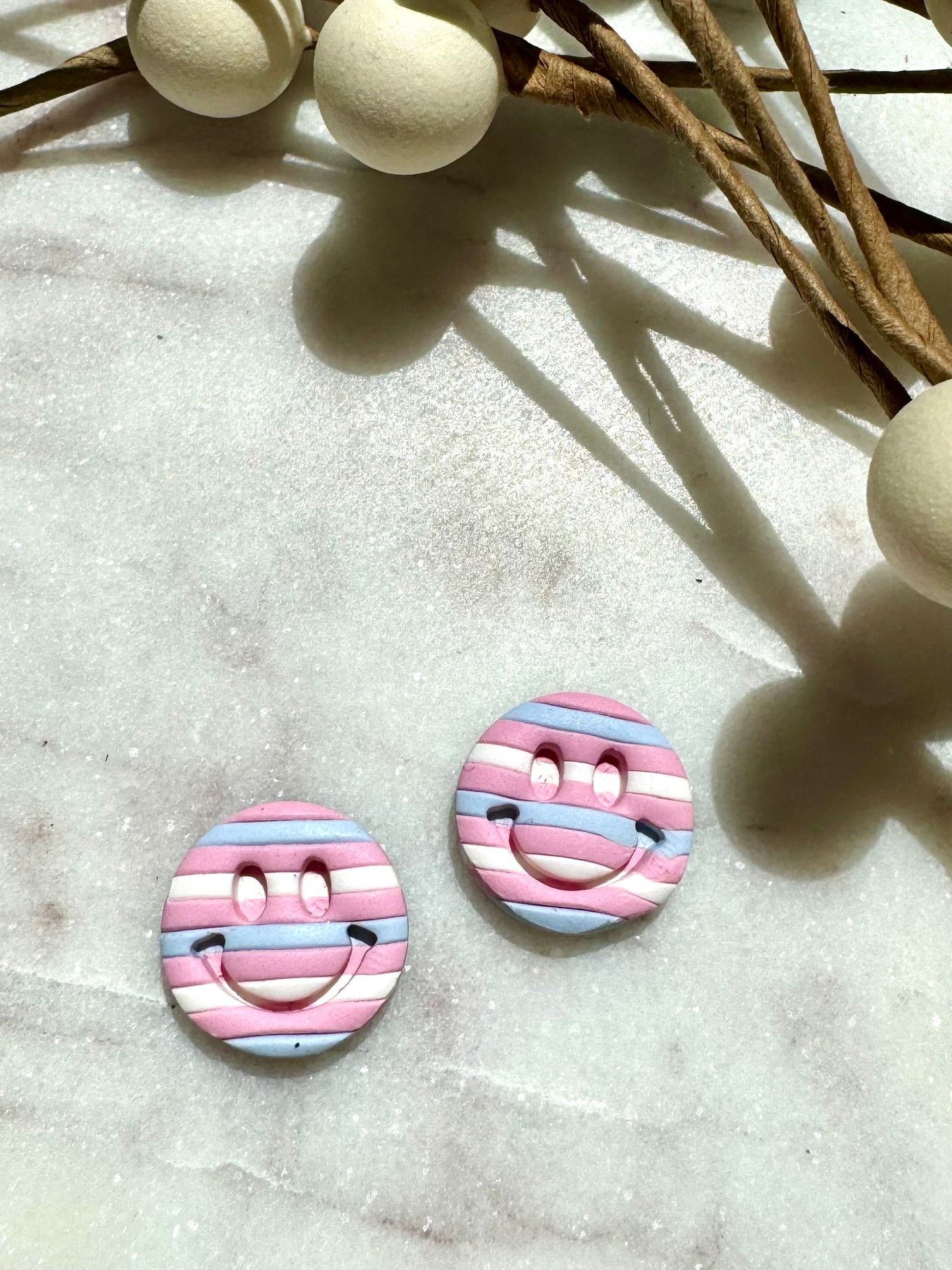 Trans Flag Smilie Face Stud