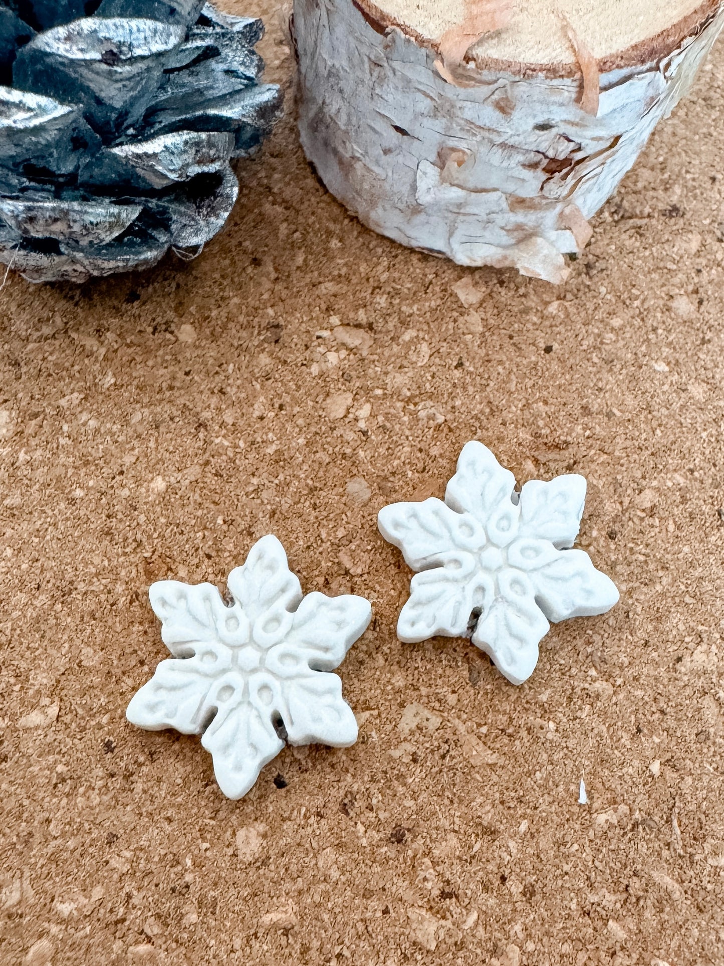 Embossed Snowflake Stud