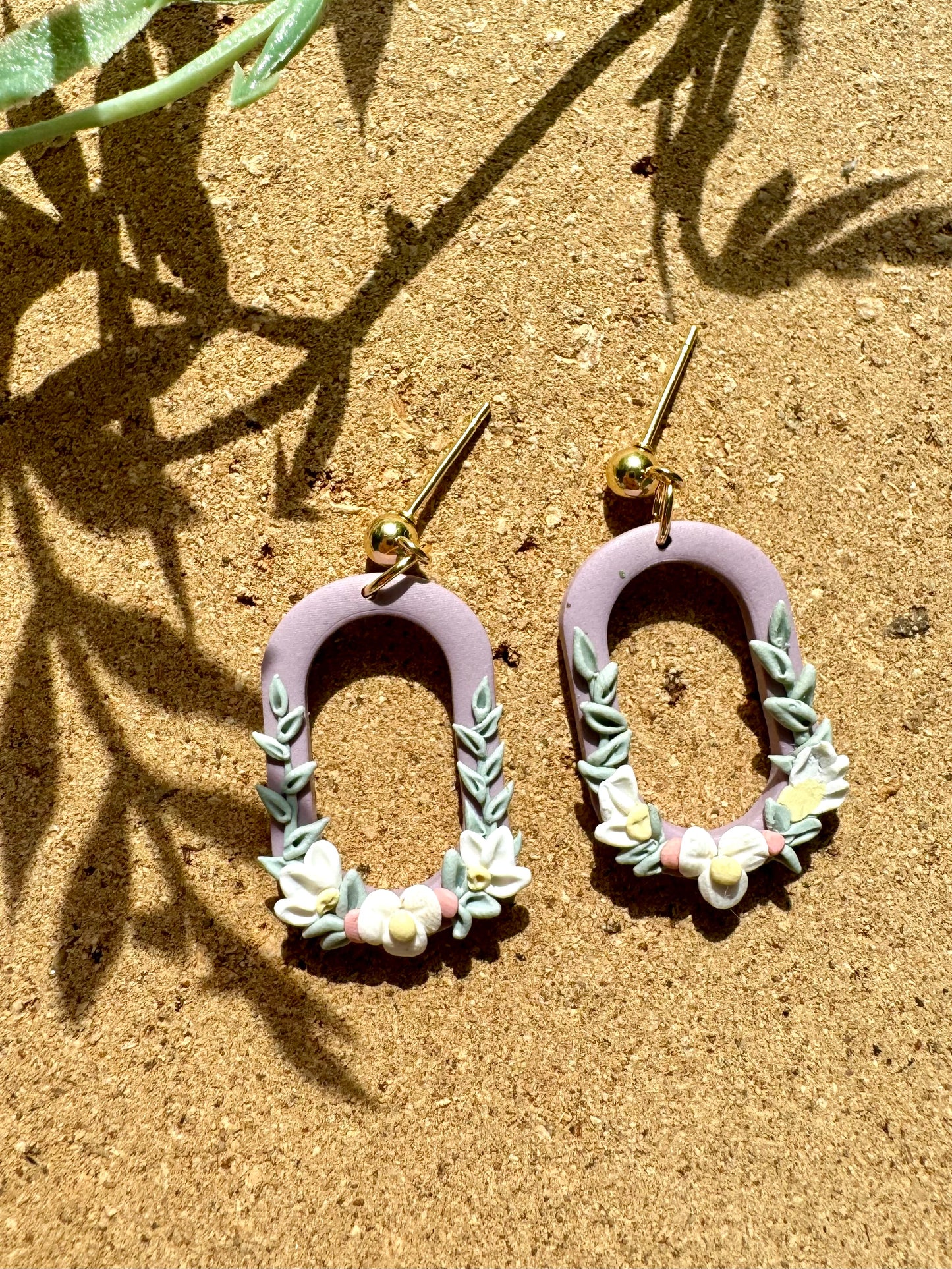 Dusty Purple Floral Odette Dangle