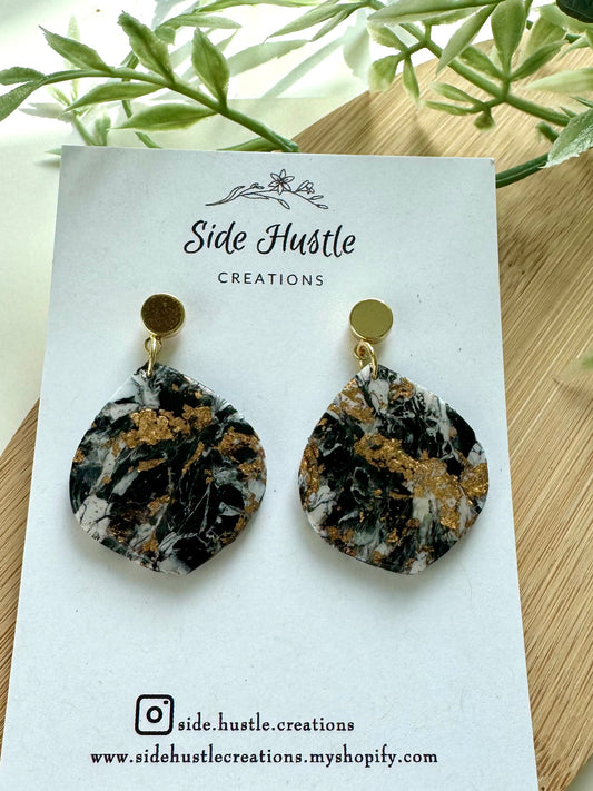 Dark Marble Daphne Dangle