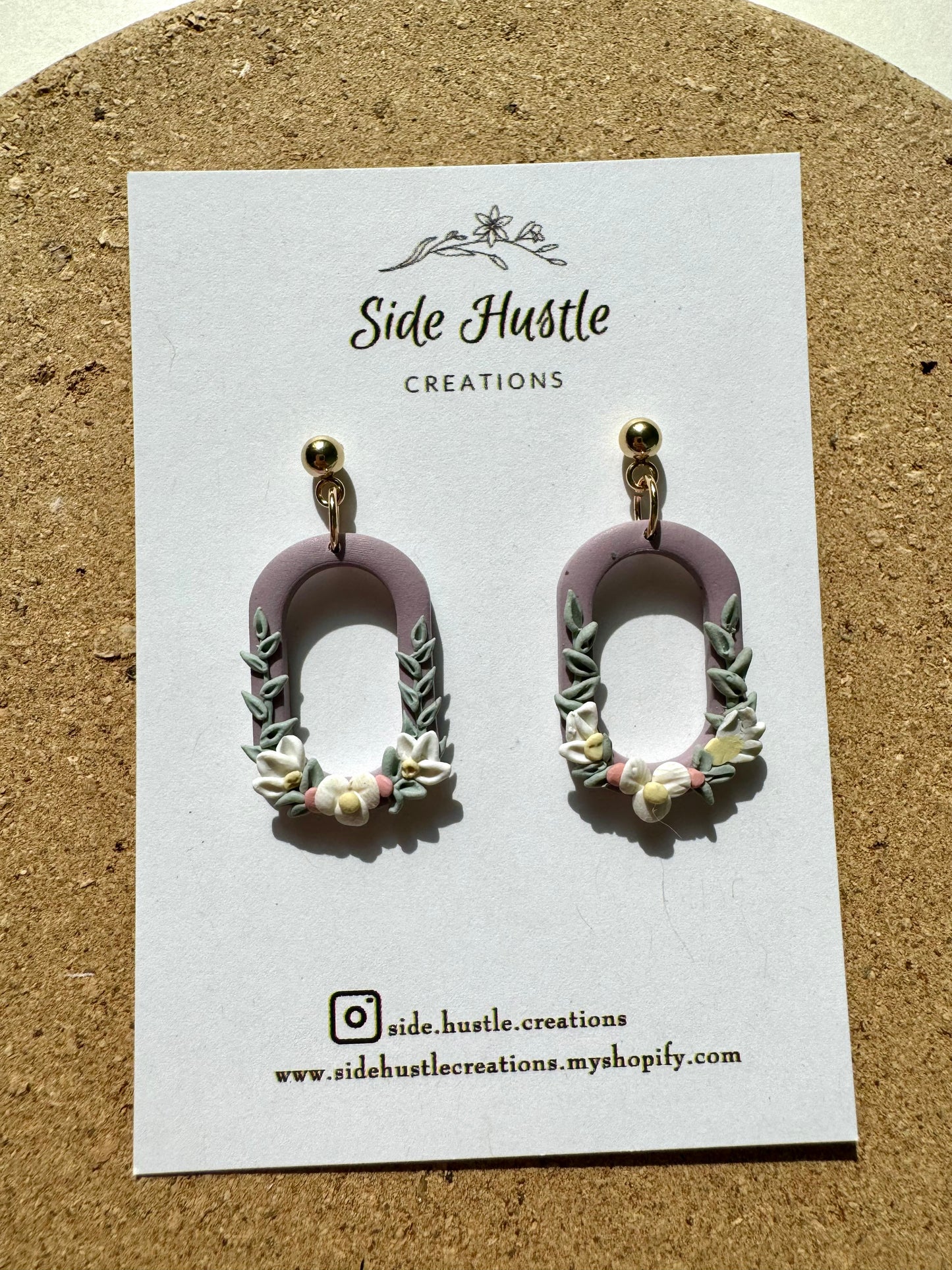 Dusty Purple Floral Odette Dangle