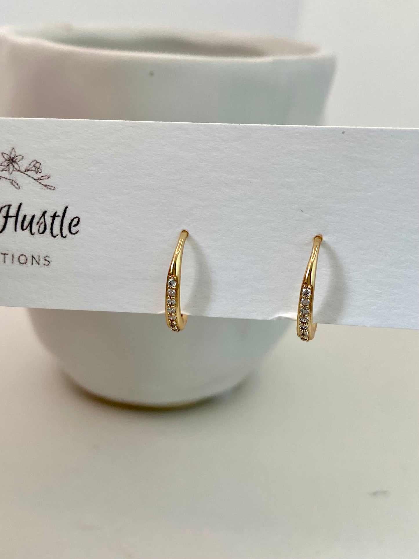 Small Oval Gold Plated Huggies